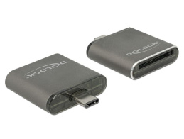 DeLock USB Type-C SDHC/SDXC UHS-II/MMC Single Slot Card Reader Black