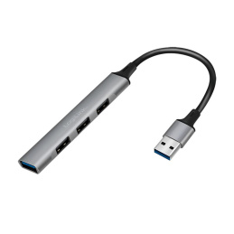 Logilink USB 3.0 4-port slim hub with aluminum casing Grey