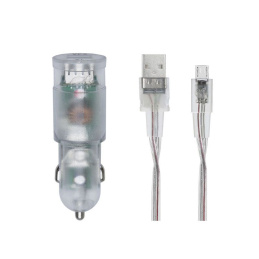 RivaCase RivaPower VA4223 TD1 car charger (2xUSB/3,4A), with Micro USB cable Transparent