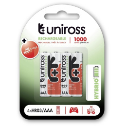 Uniross Hybrio 1000mAh AAA Ni-MH akkumulátor 4db/csomag