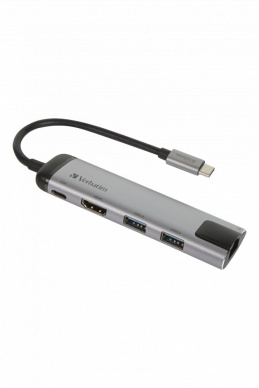 Verbatim USB-C Multiport Hub USB 3.0 | HDMI | Gigabit Ethernet Silver