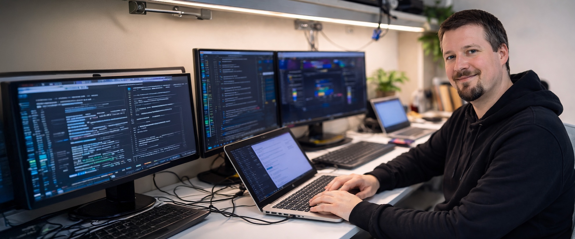 Profi szervizes munkatárs laptop javítás közben